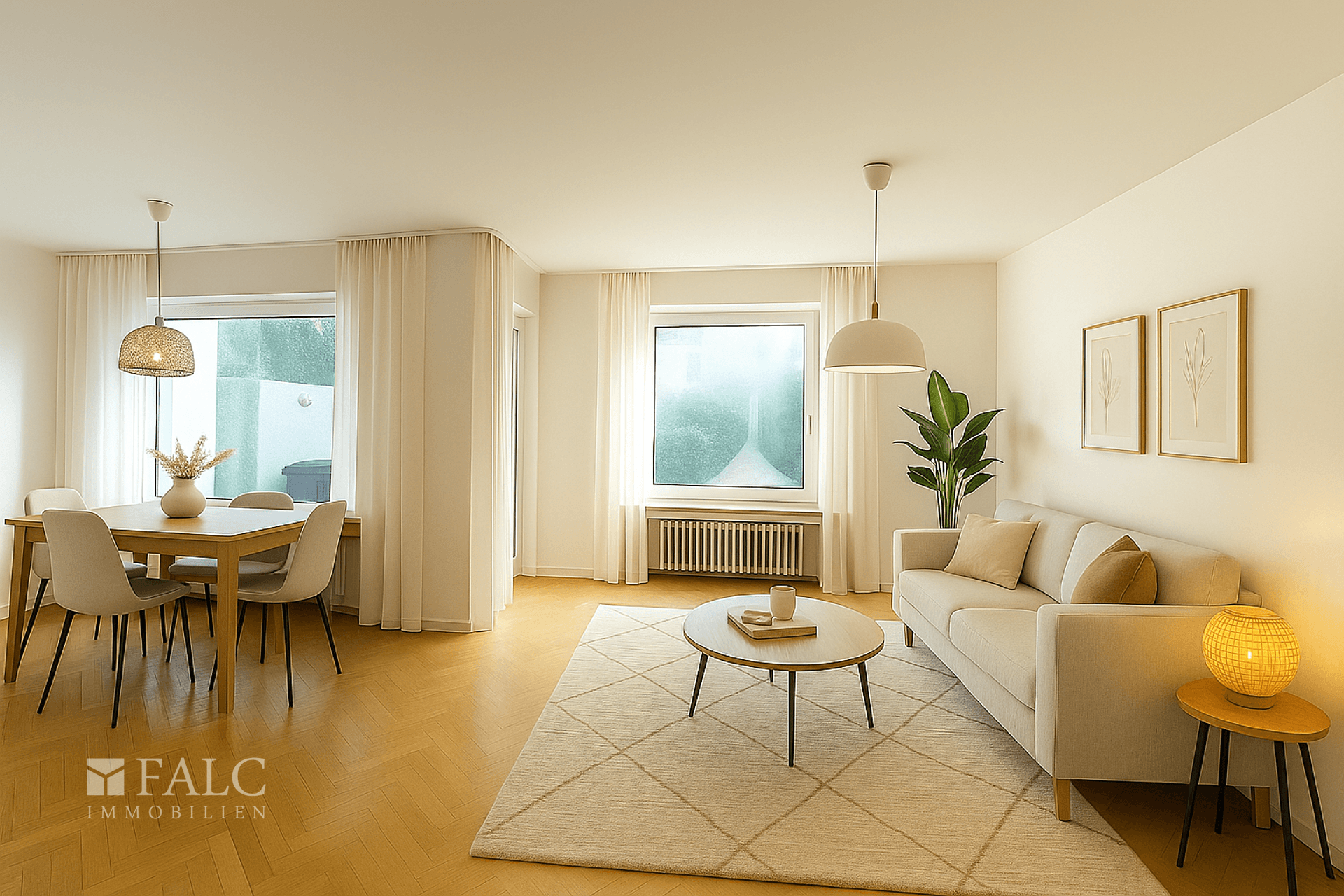 Wohnzimmer virtuell eingerichtet